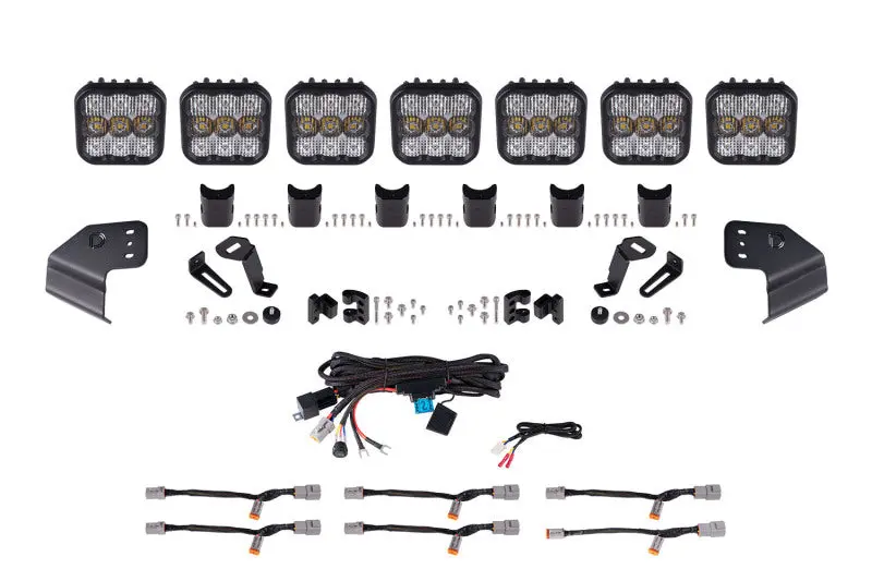 Diode Dynamics Bronco Ss5 Pro Crosslink Windshield - White Combo Lightbar Kit 1