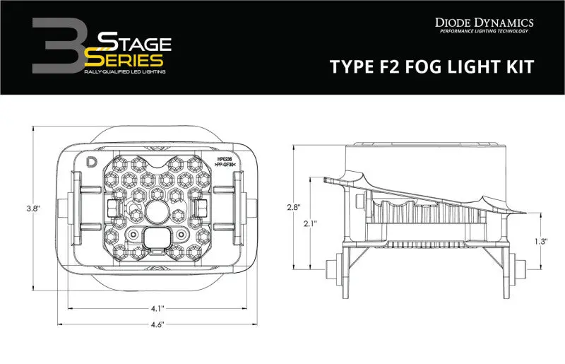 Diode Dynamics Ss3 Sport Type F2 Kit Abl - Yellow Sae Fog 2