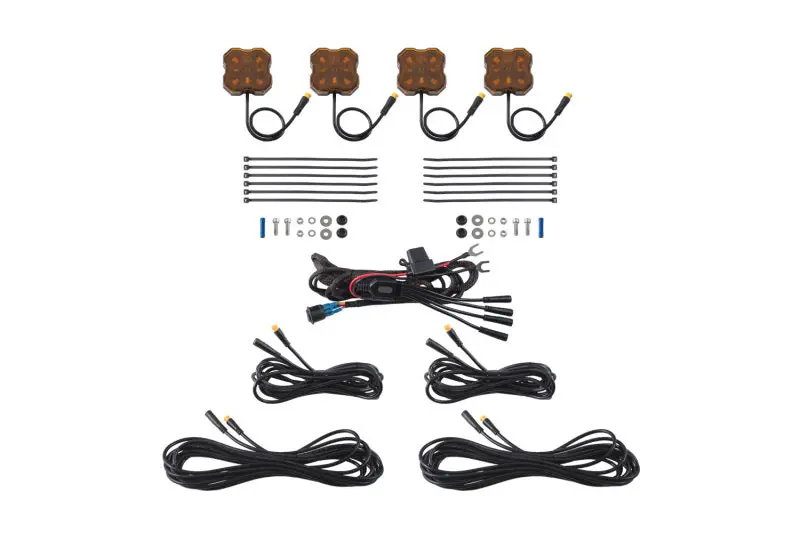 Diode Dynamics Stage Series Single Color Led Rock Light - Amber M8 (4-Pack) 1
