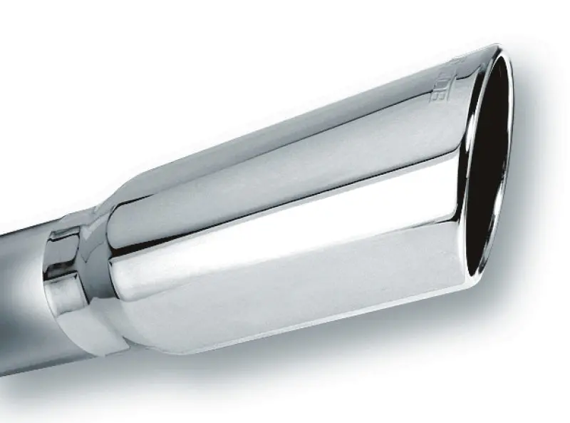 Borla 4In Inlet 5In Round Rolled Angle Cut W/ Clamp X 14In Long Exhaust Tip 1