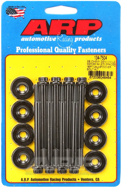 Arp Small Block Chevy Geniii/Iv Ls Series .375 Spacer 12Pt Valve Cover Bolt Kit - Black 1