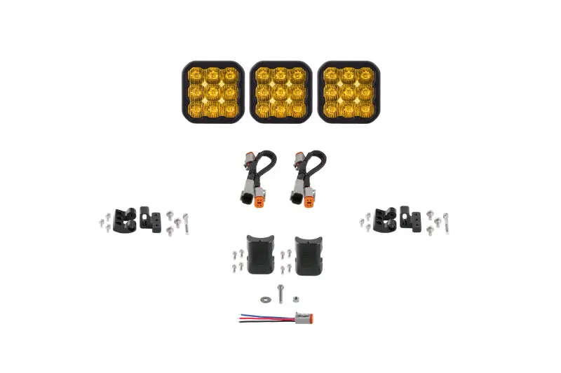 Diode Dynamics Ss5 Sport Universal Crosslink 3-Pod Lightbar - Yellow Driving 1