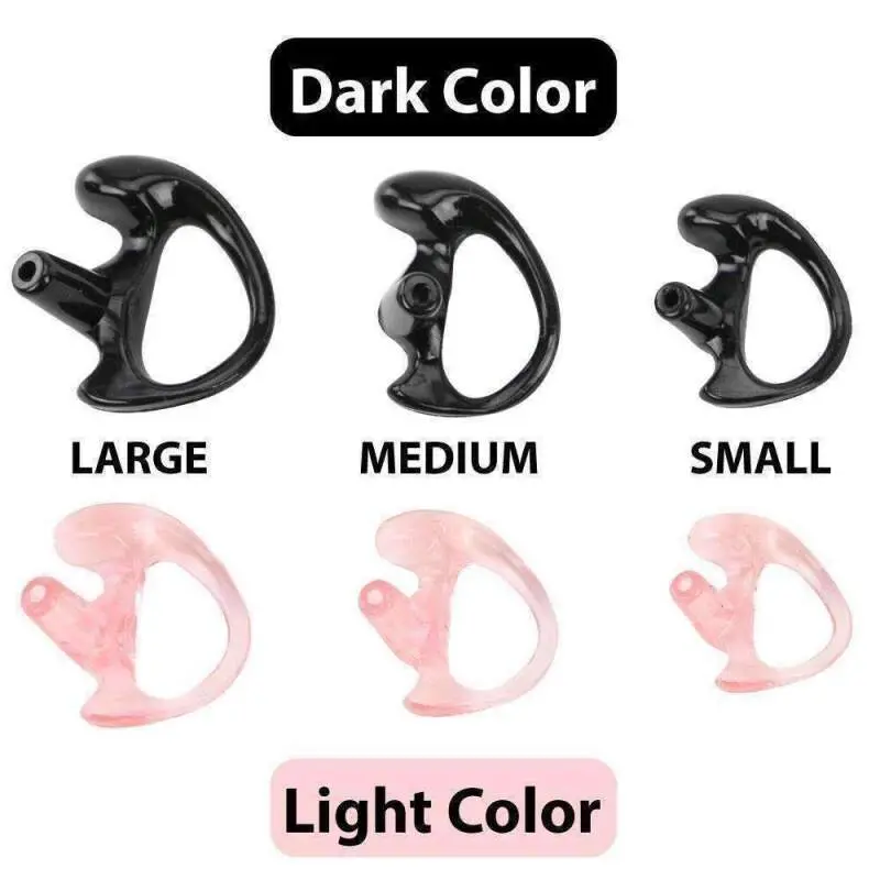 Rugged Radios Rubber Ear Mold Buds For Acoustic Tubes Left Ear / Light Color 1