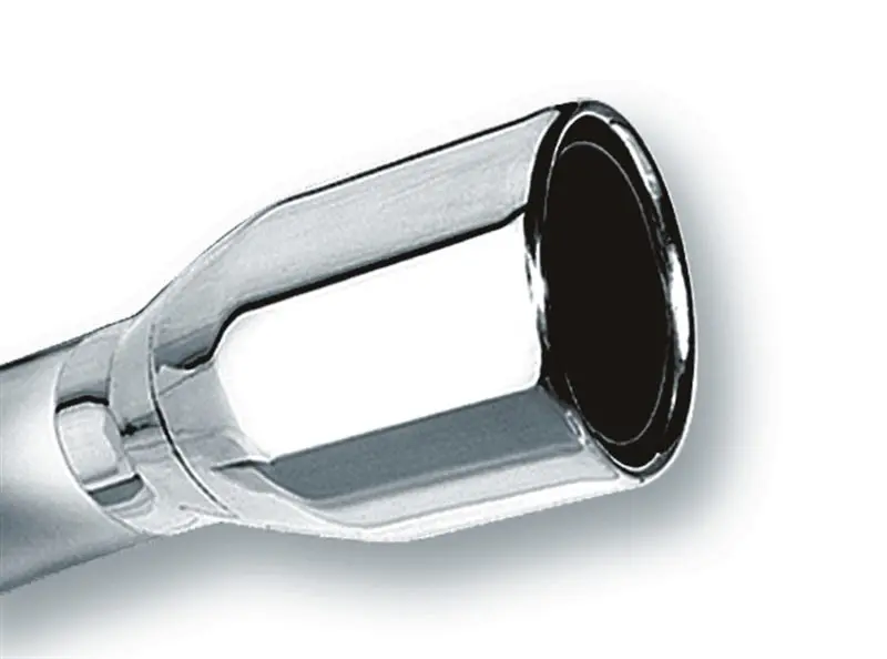 Borla 2.5In Inlet 4In Single Round Rolled Edge Outlet X 8In Long Weld On Exhaust Tip 1