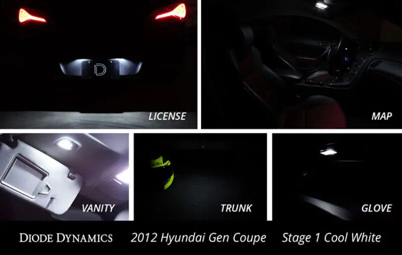 Diode Dynamics 10-16 Hyundai Genesis Coupe Interior Kit Stage 1 - Blue 2