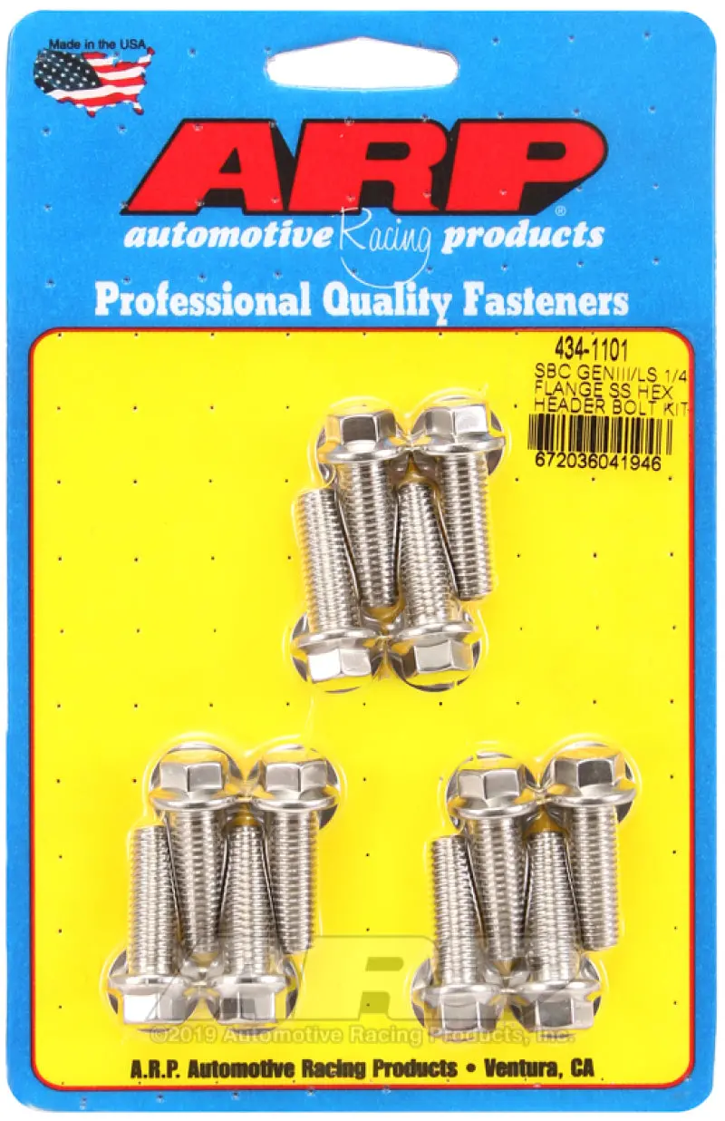 Arp Sbc/Geniii Ls 1/4 Flange Ss Hex Header Bolt Kit 1