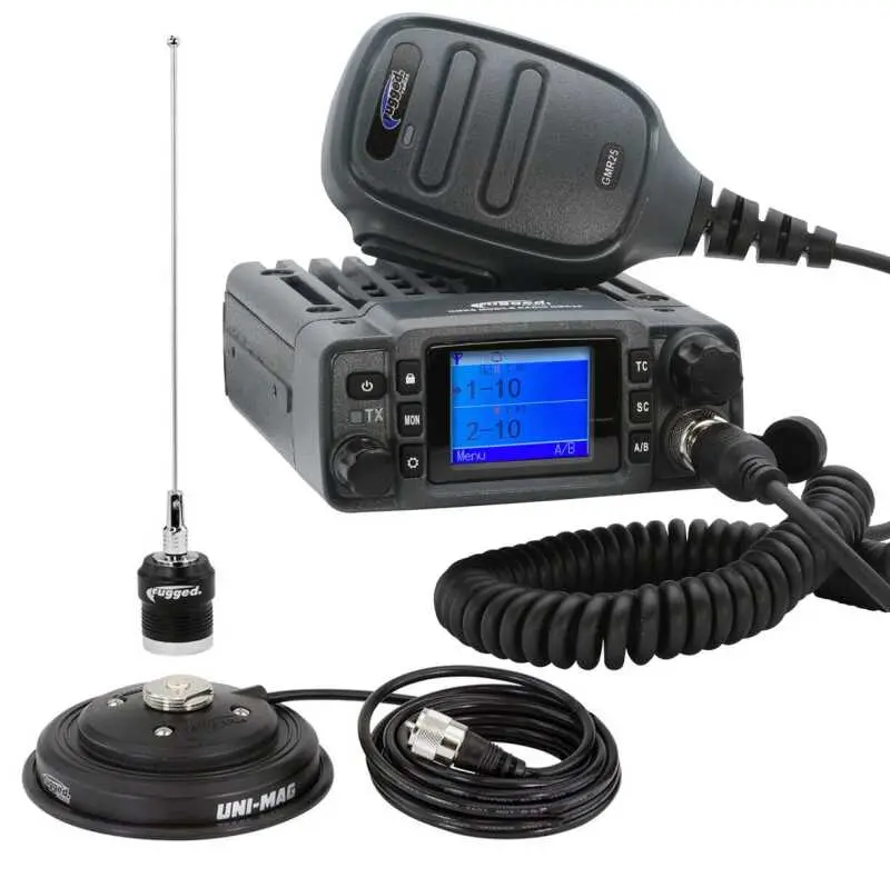 Rugged Radios Radio Kit - Gmr25 Waterproof Gmrs Band Mobile Radio With Antenna 1