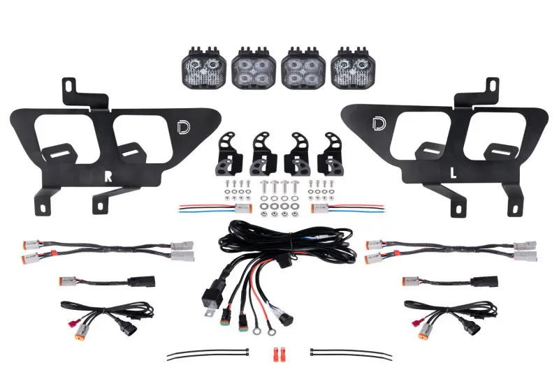 Diode Dynamics 21-22 Ford F-150 Ss3 Led Fog Pocket Kit - White Sport 1