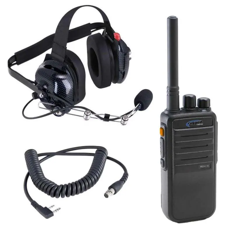 Rugged Radios Crew Chief - H42 Spotter Headset And Rugged Handheld Radio Package - Blue 1