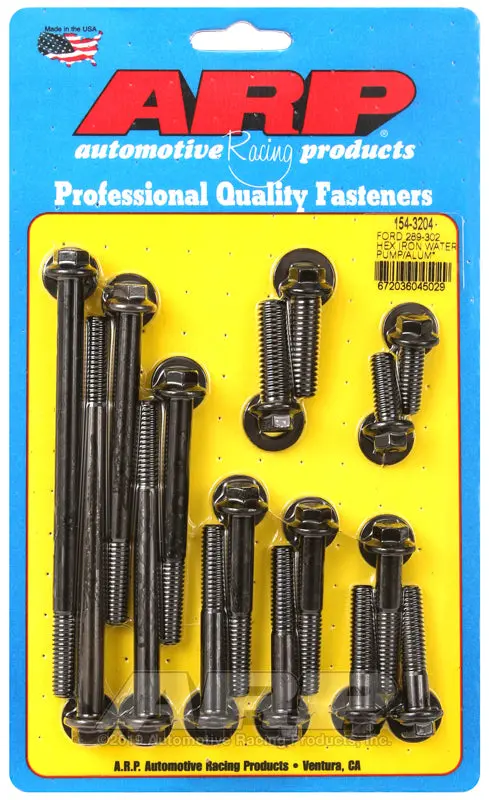 Arp Ford 289-302 Hex Iron Water Pump And Front Cover Bolt Kit 1
