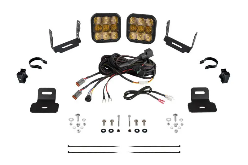 Diode Dynamics 17-24 Can-Am Maverick X3 Ss5 Stage Series Ditch Light Kit - Sport Yellow Combo 1