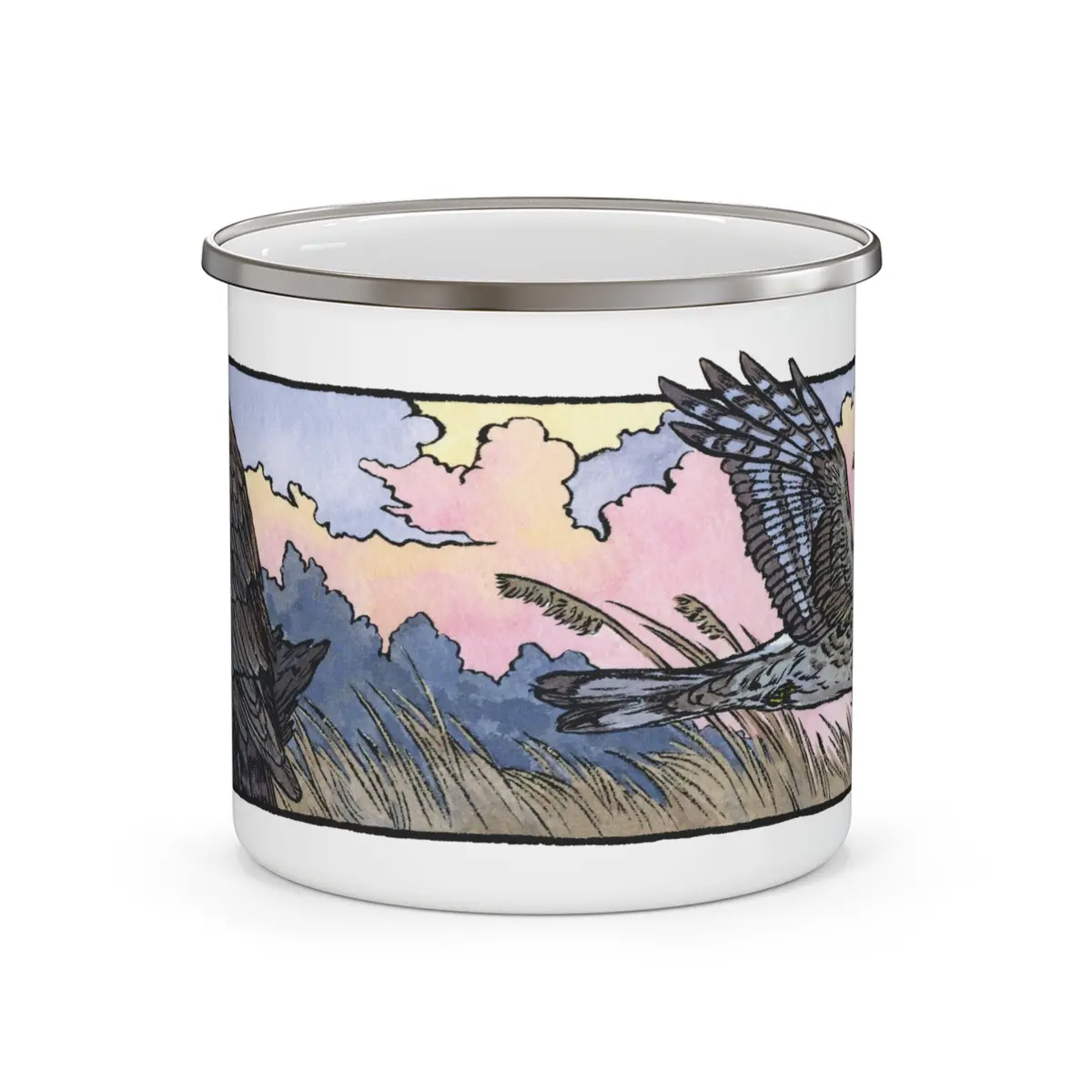 Northern Harrier Enamel Camping Mug 1