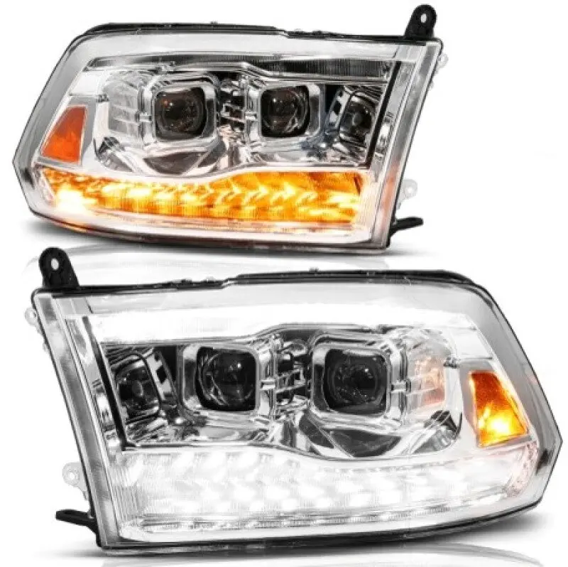 Anzo 09-19 Dodge Ram 1500 / 10-18 2500/3500 Led Proj Headlights Seqsig Chrome - Pair 1