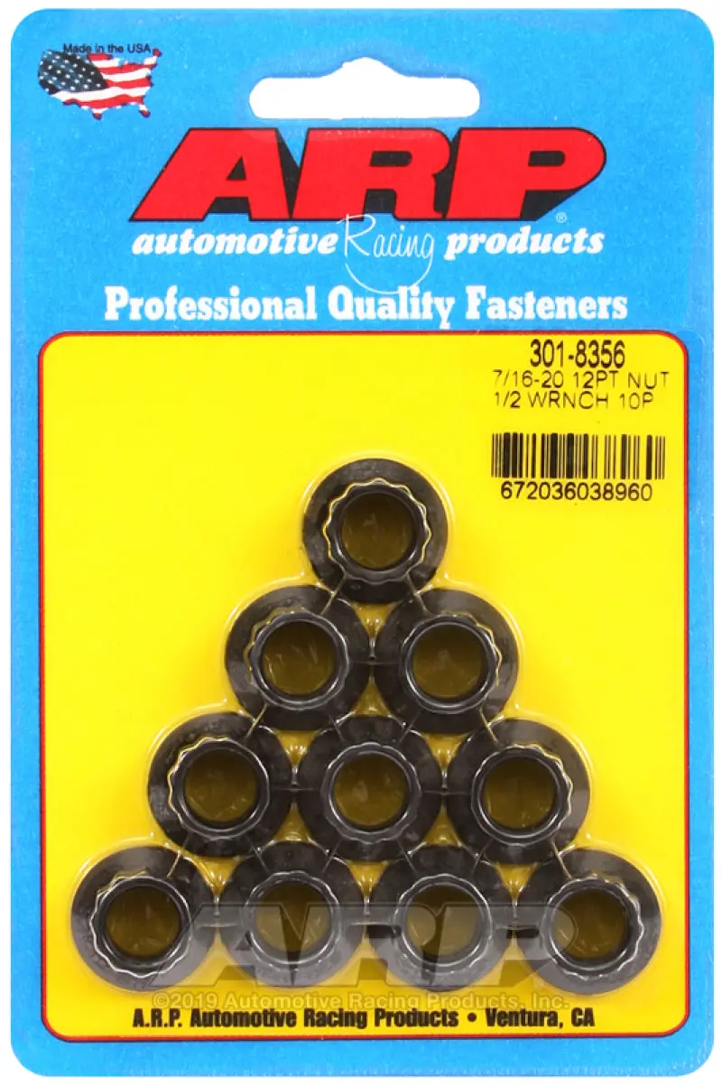 Arp 7/16-20 1/2 Socket 12 Pt Nut Kit (Pack Of 10) 1
