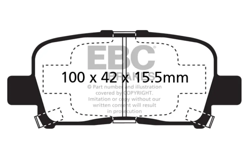 Ebc 00-02 Acura Mdx 3.5 Greenstuff Rear Brake Pads 1