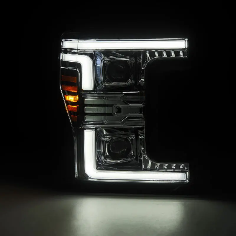 Alpharex 17-19 Ford F-250/350/450/550 Super Duty Luxx-Series Led Proj Headlights Chrome W/Ss & Sbdrl 1
