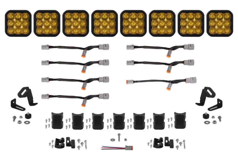 Diode Dynamics Ss5 Pro Universal Crosslink 8-Pod Lightbar - Yellow Driving 1