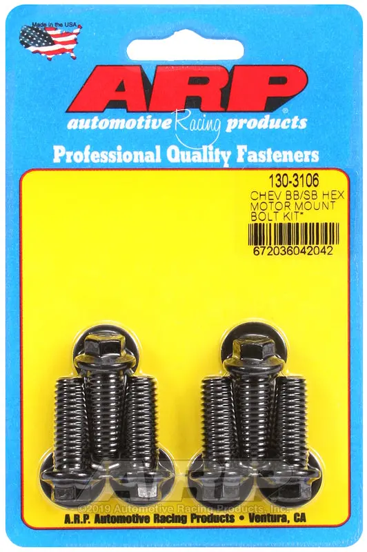 Arp Chevy Hex Motor Mount Bolt Kit W/ Energy Suspension Mounts 1