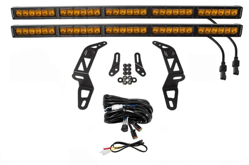Diode Dynamics 18-21 Jeep Jl Wrangler/Gladiator Ss30 Bumper Bracket Kit - Amber Driving Dual 1