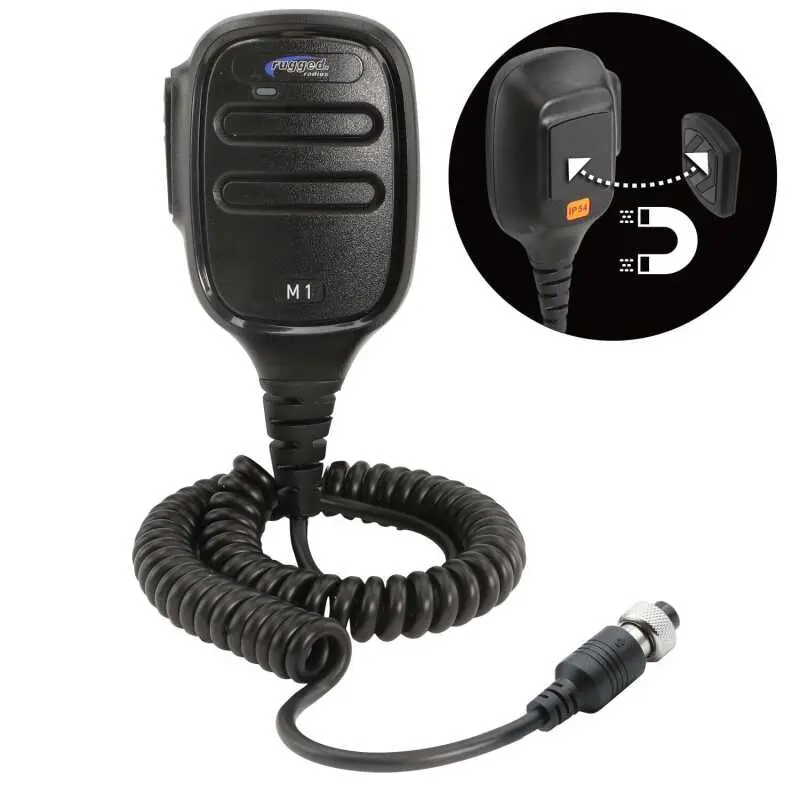 Rugged Radios Hand Mic For M1 Mobile Radio With Scosche Magicmount 1