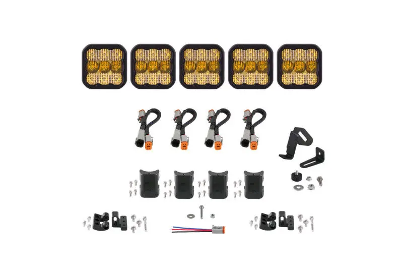 Diode Dynamics Ss5 Sport Universal Crosslink 5-Pod Lightbar - Yellow Combo 1