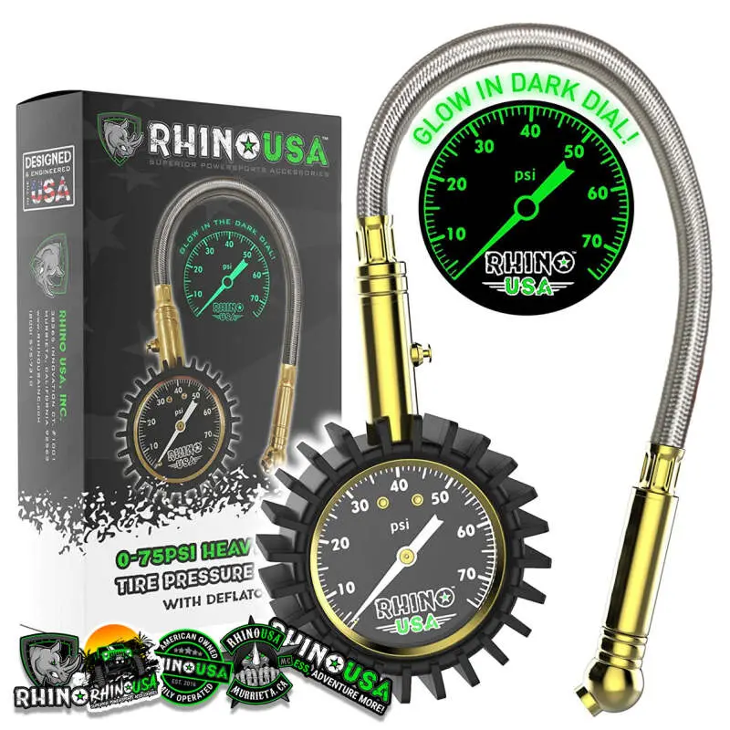 Rhino Usa 75 Psi Analog Heavy Duty Tire Pressure Gauge 1