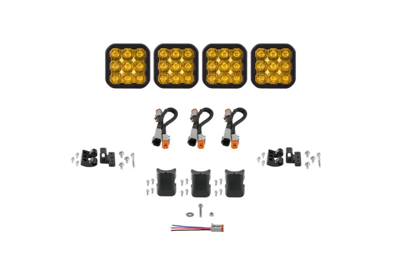 Diode Dynamics Ss5 Sport Universal Crosslink 4-Pod Lightbar - Yellow Driving 1
