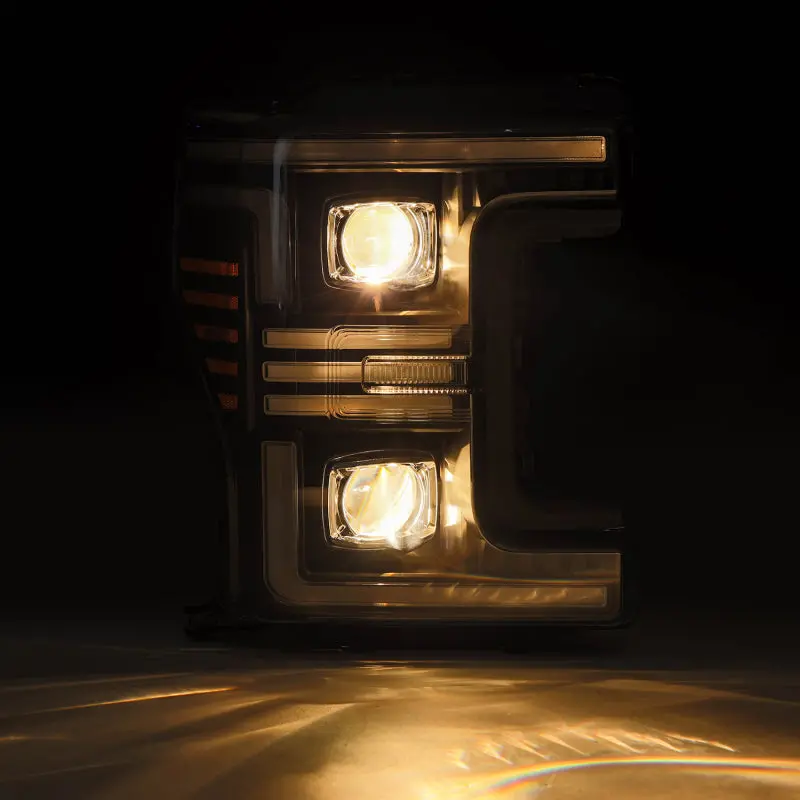 Alpharex 17-19 Ford F-250/350/450/550  Super Duty Pro-Series Proj Headlights Black W/Seqsig & Drl 1