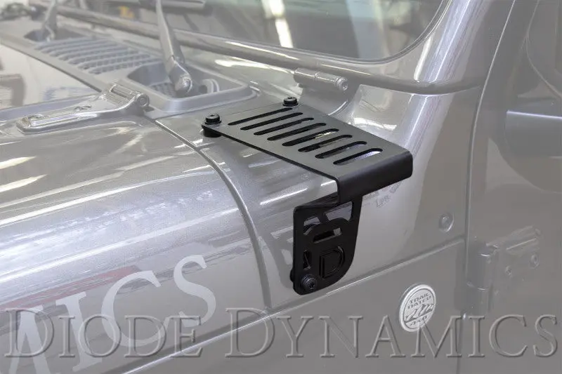 Diode Dynamics 18-21 Jeep Jl Wrangler/Gladiator Ss3 Cowl Led Bracket Kit - Yellow Sport 2