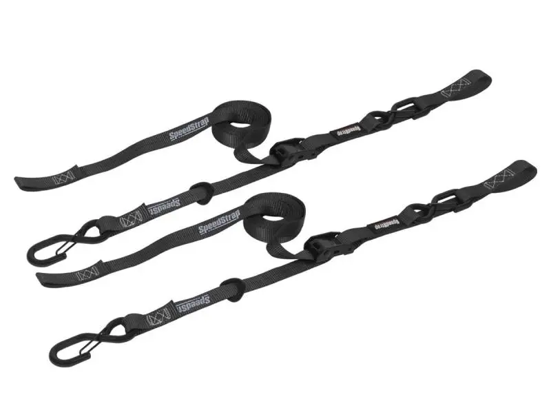 Speedstrap 1In X 10Ft Cam-Lock Tie Down With Snap S-Hooks And Soft-Tie (2 Pack) - Black 1