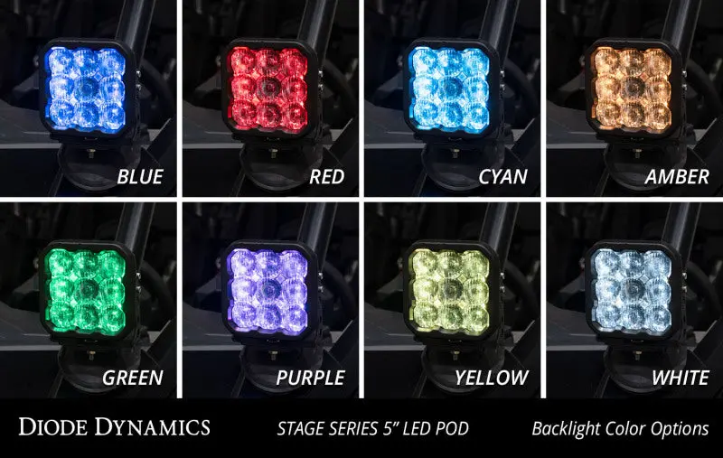 Diode Dynamics 17-24 Can-Am Maverick X3 Ss5 Stage Series Ditch Light Kit - Pro Yellow Combo 2