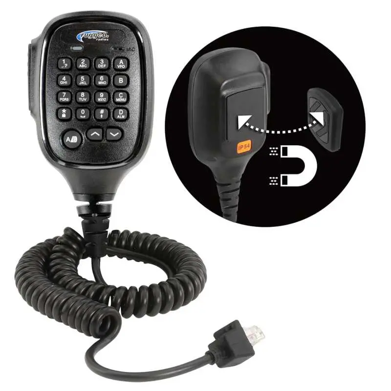 Rugged Radios Hand Mic For Rdm-Db Mobile Radios With Scosche Surface Magnetic Mount 1
