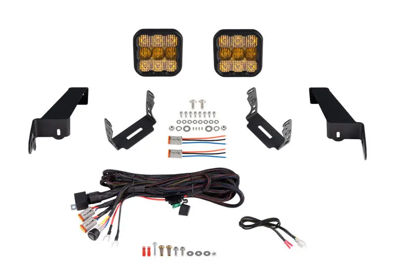 Diode Dynamics 18-21 Jeep Jl Wrangler Ss5 Bumper Led Pod Light Kit - Sport Yellow Combo 1