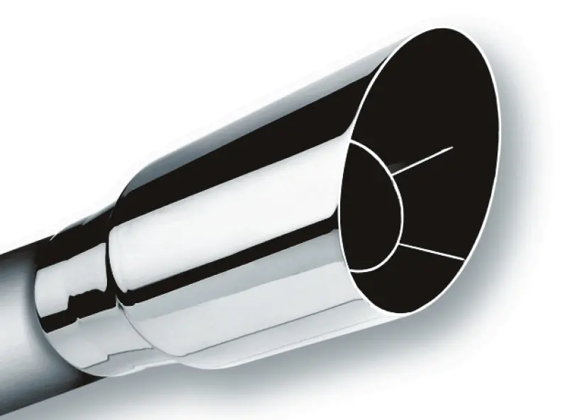 Borla Universal Polished Tip Single Round Angle-Cut (Inlet 2 1/2In. Outlet 3 1/2In) *No Returns* 1
