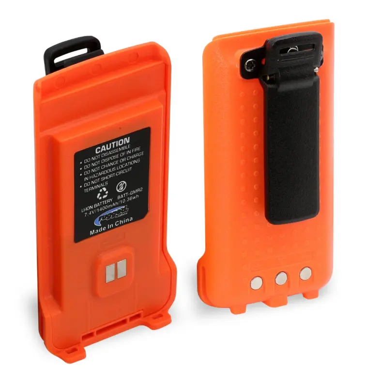 Rugged Radios Gmr2 Replacement Lithium Battery W/12V Charge Port And Belt Clip Safety Orange 1