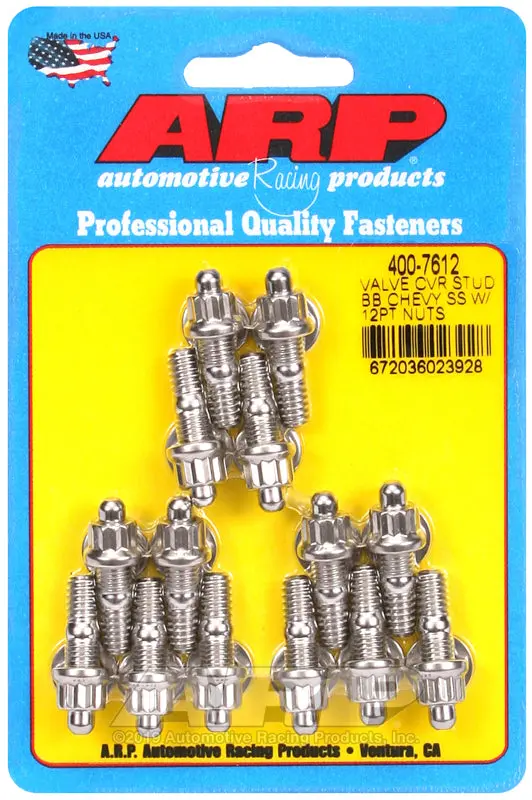 Arp Bb Chevy Stamped Steel Covers Ss 12 Pt Valve Cover Stud Kit 1