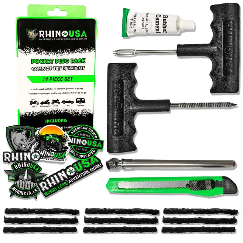 Rhino Usa 14-Piece Compact Tire Repair Plug Kit 1