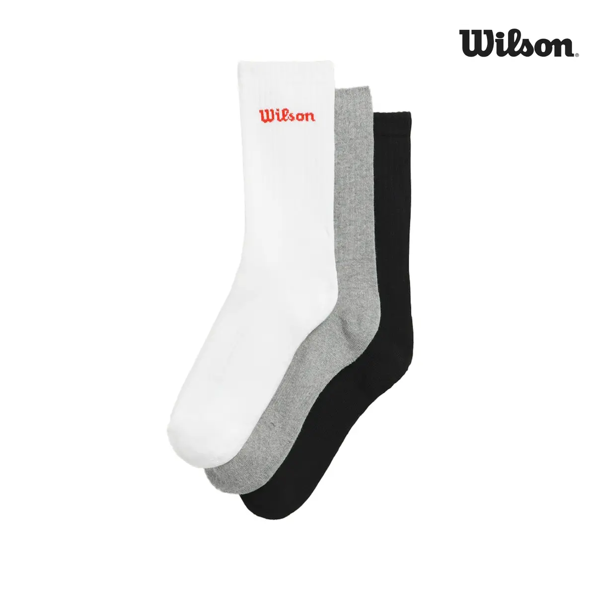 Wilson Crew Logo Socks 3-Pack 1