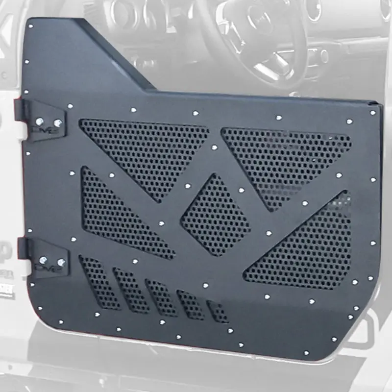 Dv8 18-22 Jeep 4 Door Jl/Jt Aluminum Half Doors With Perforated Mesh Front 1