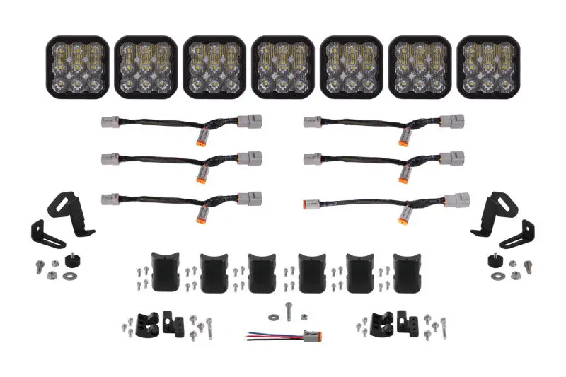 Diode Dynamics Ss5 Pro Universal Crosslink 7-Pod Lightbar - White Driving 1