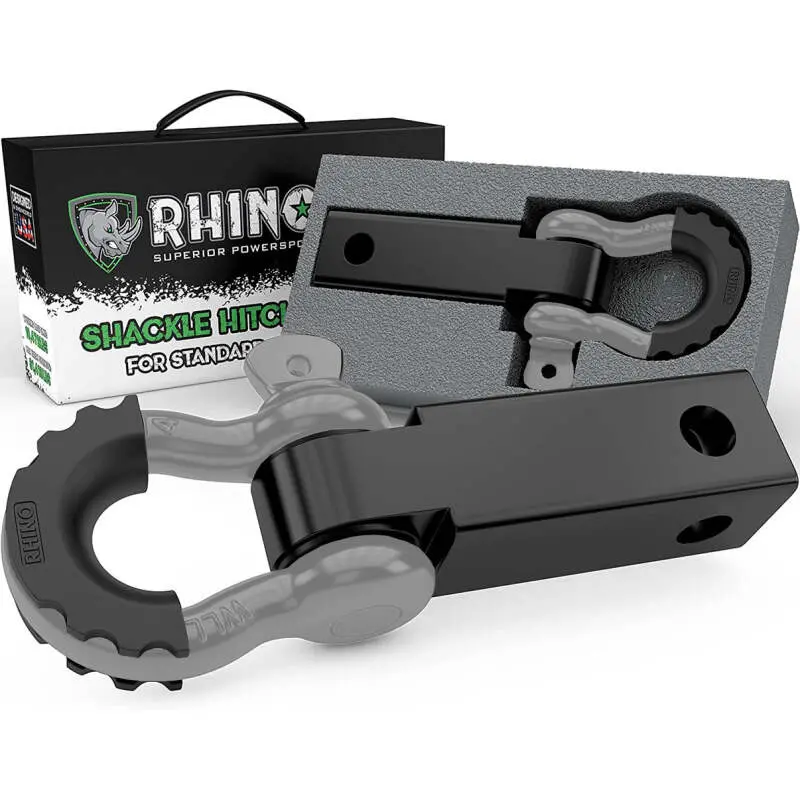 Rhino Usa Shackle Hitch Receiver W/ D-Ring (Gray) 1