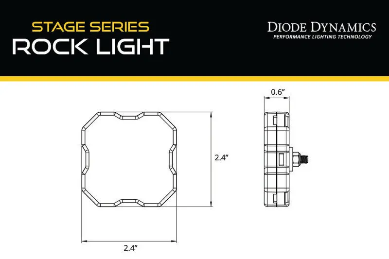 Diode Dynamics Stage Series Sxs Rock Light Installer Kit - White Diffused M8 (8-Pack) 2
