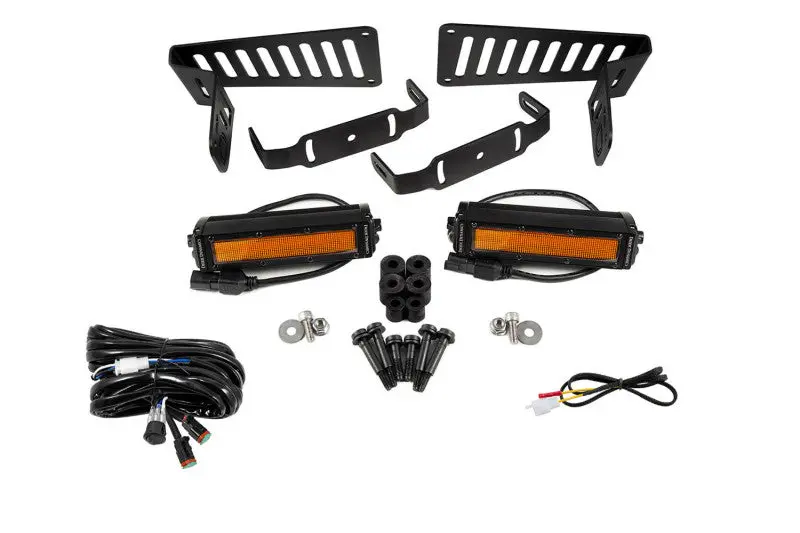 Diode Dynamics 18-21 Jeep Jl Wrangler/Gladiator Ss6 Cowl Led Bracket Kit - Amber Flood 1