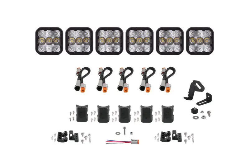 Diode Dynamics Ss5 Sport Universal Crosslink 6-Pod Lightbar - White Combo 1