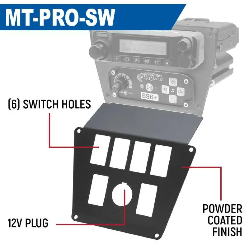Rugged Radios Polaris Rzr Pro Xp/Turbo R/Pro R Dash Mount Radio And Intercom - Switch Pros 8 1