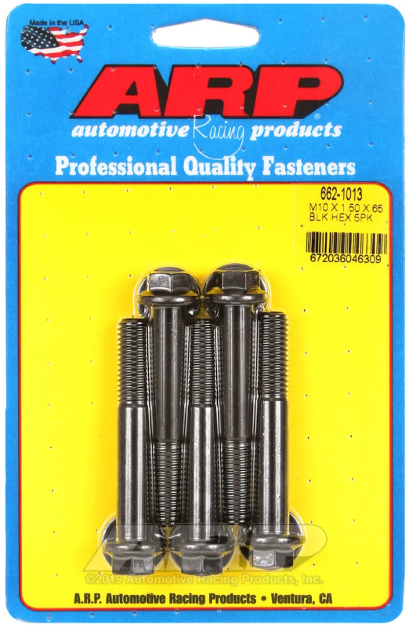Arp M10 X 1.50 X 65 Hex Black Oxide Bolts (5/Pkg) 1
