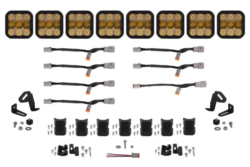 Diode Dynamics Ss5 Pro Universal Crosslink 8-Pod Lightbar - Yellow Combo 1