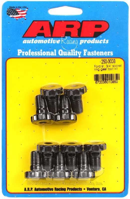 Arp Ford 8.8 & 9In 7/16In Dia 3/4In Socket Ring Gear Bolt Kit (10/Pkg) 1