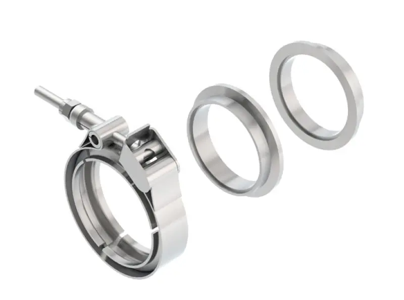 Borla Universal 2.25In Stainless Steel 3Pc V-Band Clamp W/ Male And Female Flanges 1