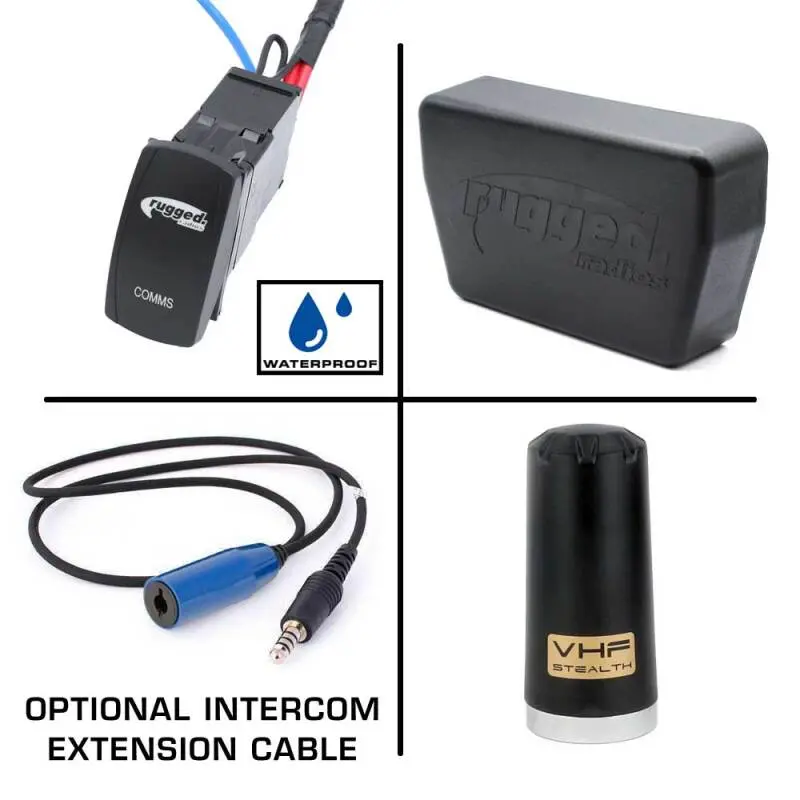 Rugged Radios Alpha Accessory Pack For Rugged Utv Sxs Ircs W/O Intercom Ext Cables (For Headsets) 1